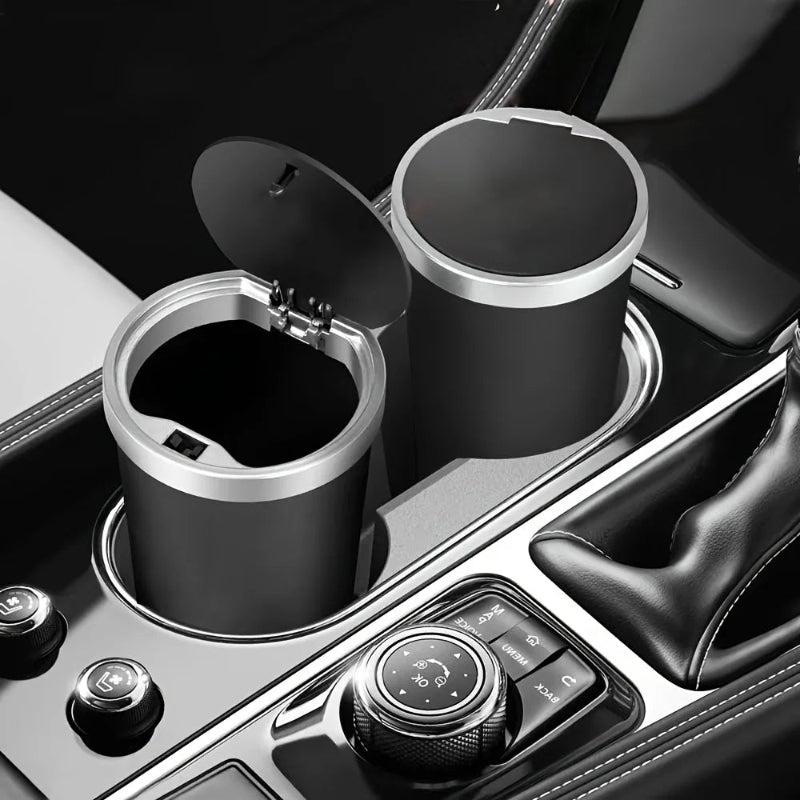 Mini Car Trash Can with Pop-Up Lid in cup holder