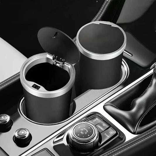 Mini Car Trash Can with Pop-Up Lid in cup holder