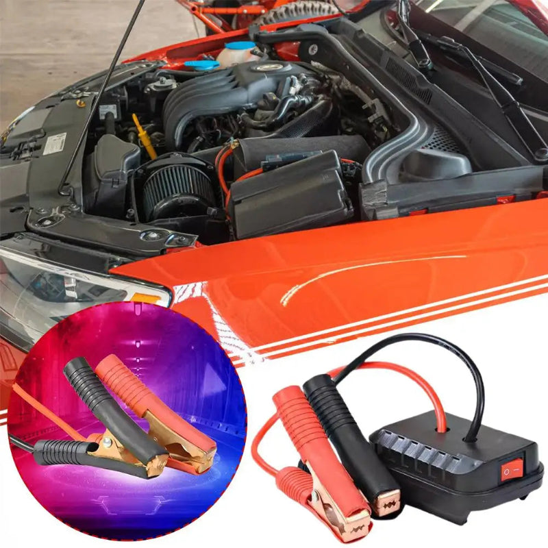 Makita Battery Jump Starter Adapter connected to car battery