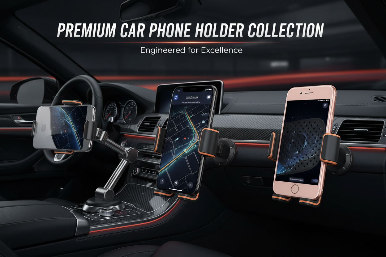 Keep your phone secure and accessible while driving with our range of magnetic, vacuum, and dashboard mounts.