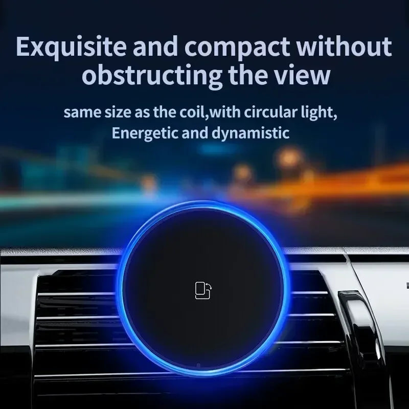 Magnetic Car Wireless Charger RGB For iPhone 13 14 15 16 17 Pro Max Macsafe Car Phone Holder Stand Mount Fast Charging Station