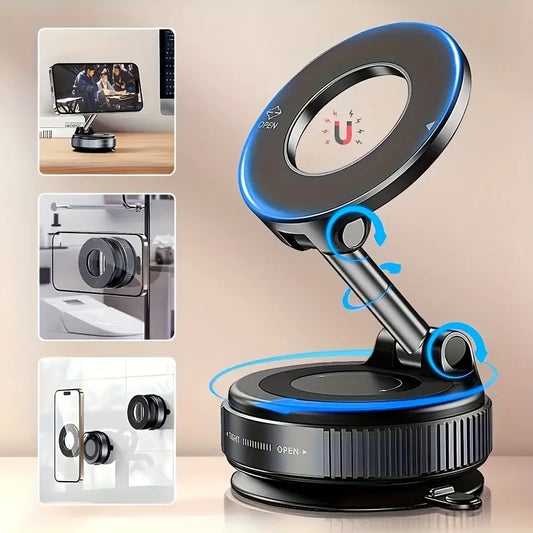 Car Phone Holder 2026 – Vacuum & Magnetic Mount for In-Car Navigation